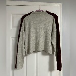 Gray and Maroon Women's Sweater